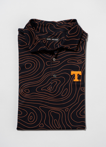 UT Topographic Black and Orange Golf Polo