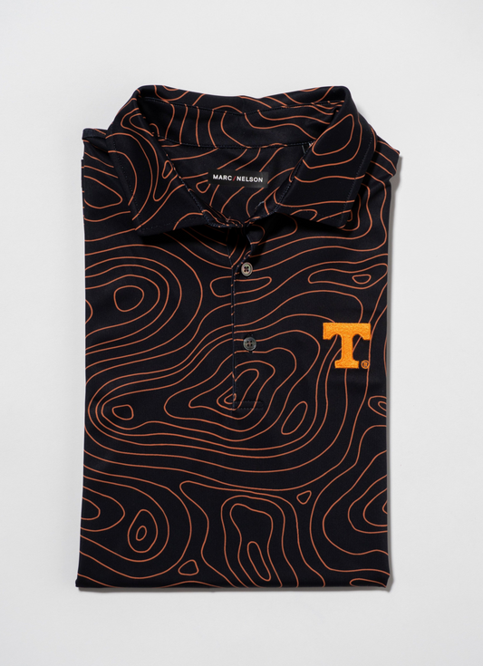 UT Topographic Black and Orange Golf Polo