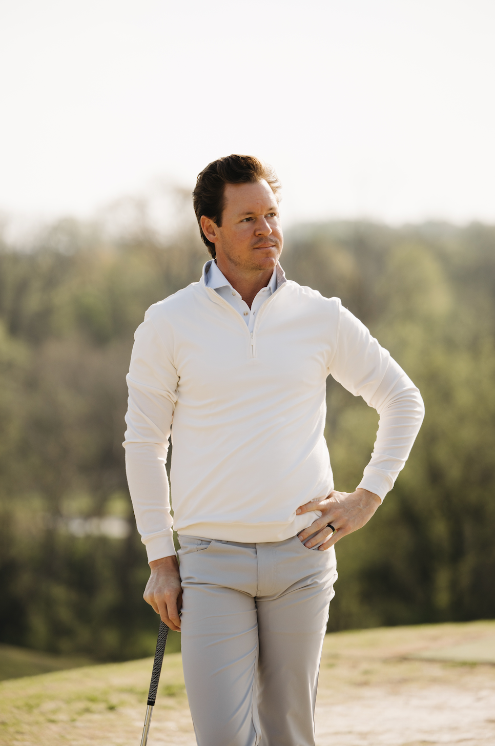 Ivory Pique Classic Quarter Zip
