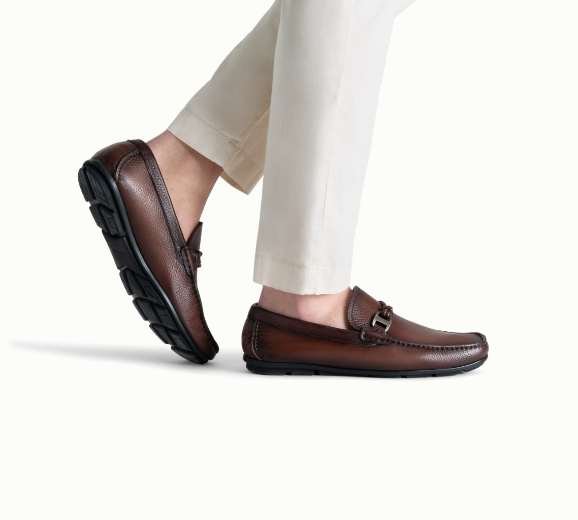 Magnanni Monterey Braid Bit Loafer Tumbled Brown