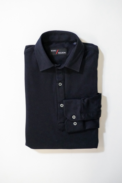 The Long Sleeve Polo Navy