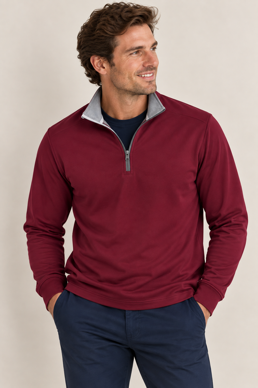 Tibetan Red Performance Quarter Zip