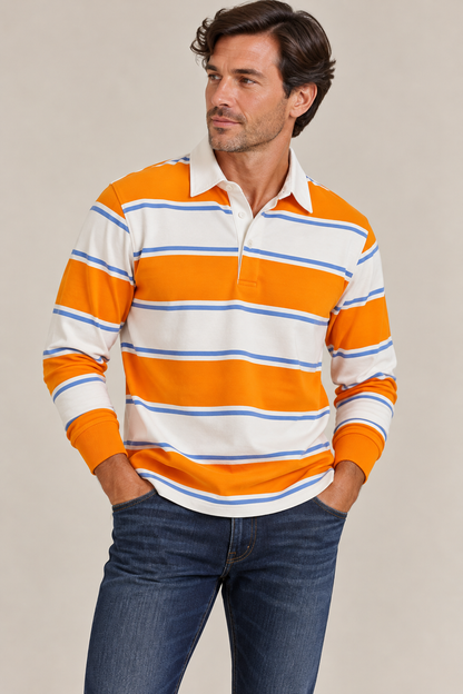 Tennessee Tri-Stripe Rugby Shirt – Orange, White & Blue