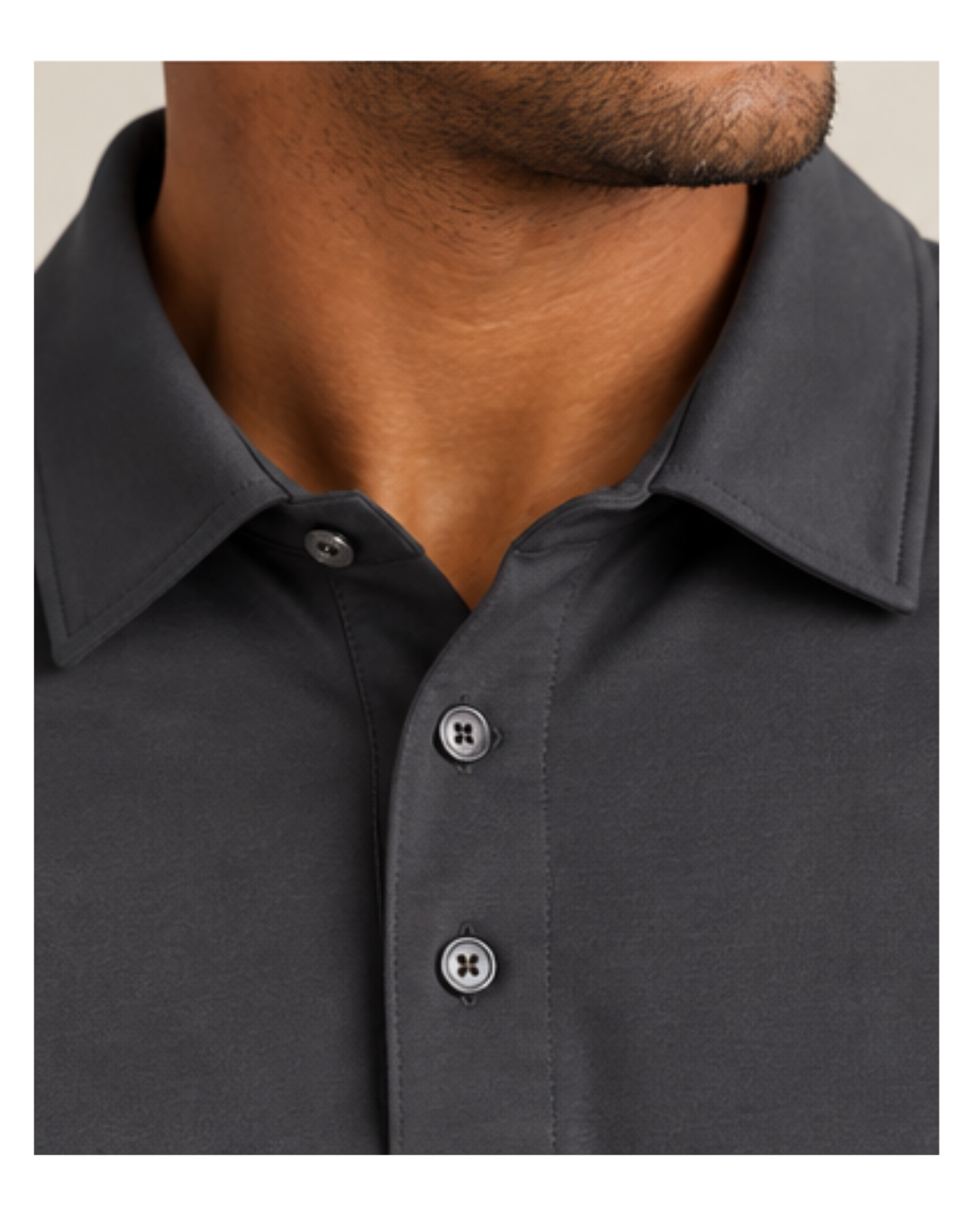 The JFK Long Sleeve Polo - Charcoal