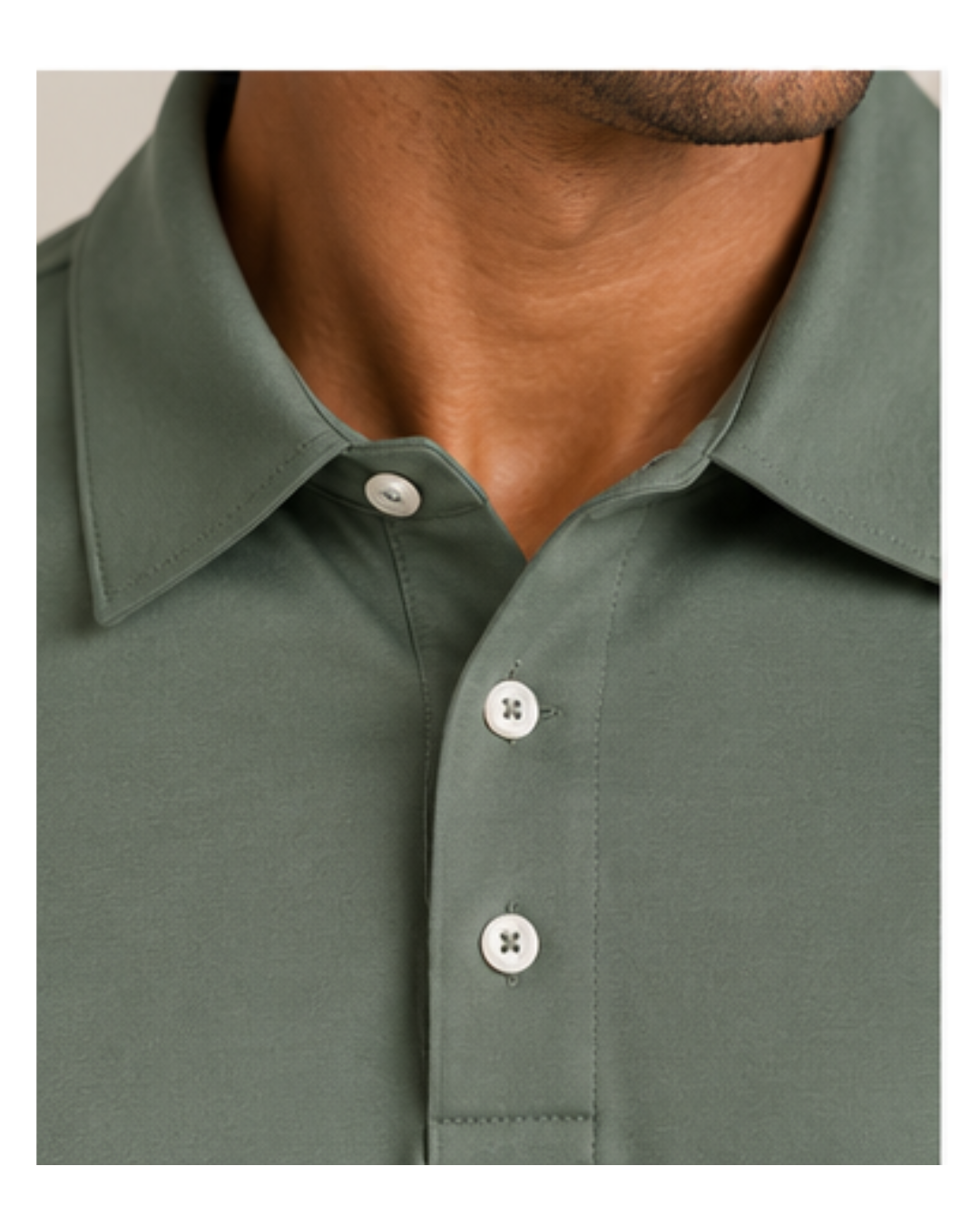 The JFK Long Sleeve Polo - Sage Green