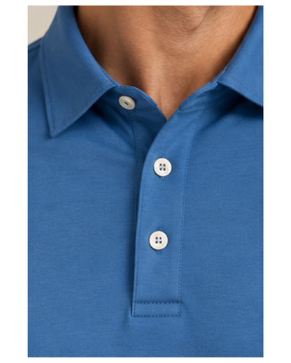 The JFK Long Sleeve Polo - French Blue
