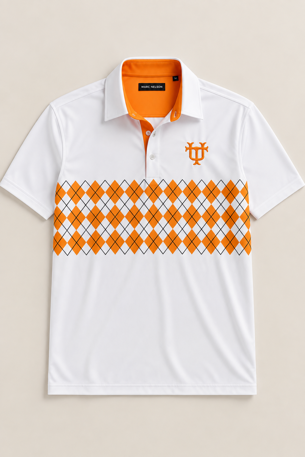 Vintage UT Orange Argyle Performance Polo