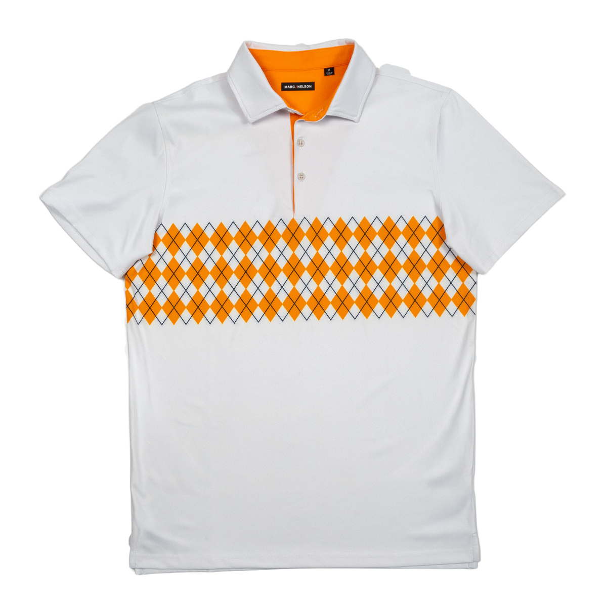 Orange Argyle Performance Polo