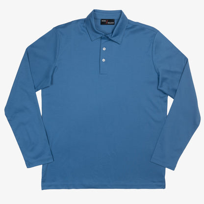The JFK Long Sleeve Polo - French Blue