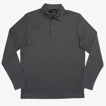 The JFK Long Sleeve Polo - Charcoal