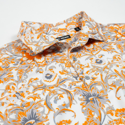 Damask Floral Golf Polo