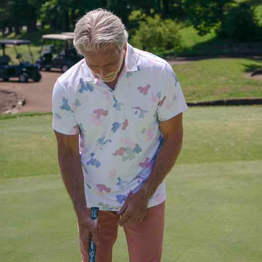 Spring Splash Print Golf Polo
