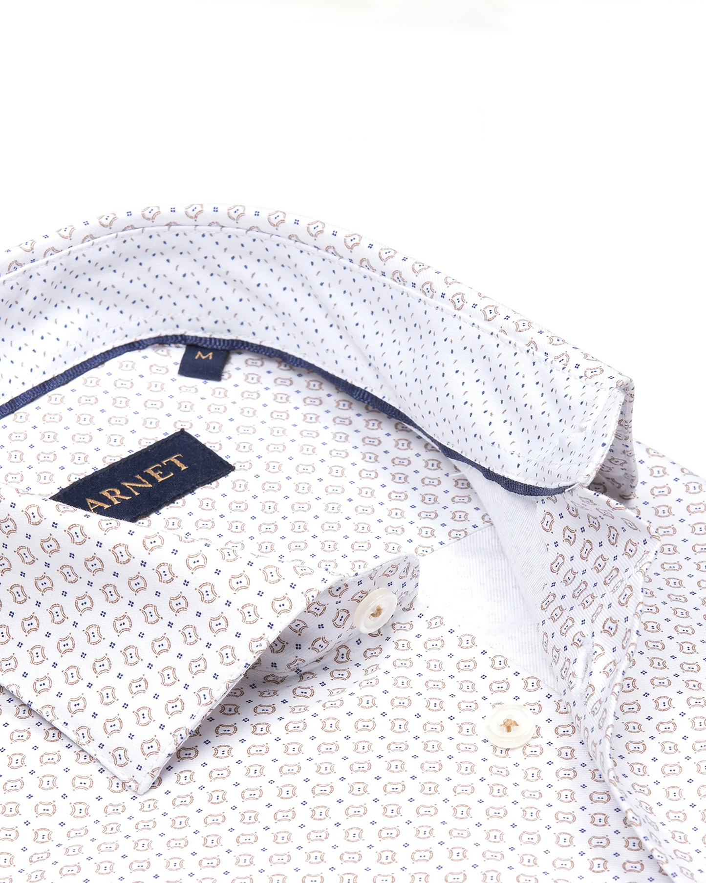 Garnet Beige Geometric Printed Long Sleeve Shirt