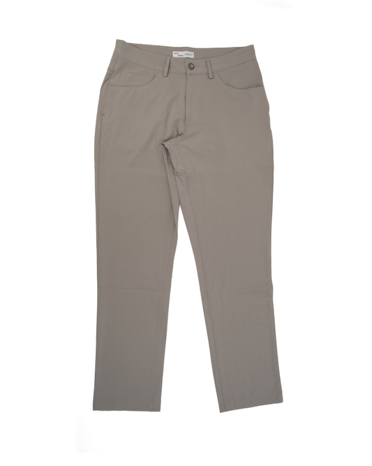 Overhead photo of Sand Golf Pants on a white background. 