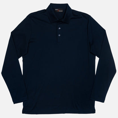 The JFK Long Sleeve Polo - Navy