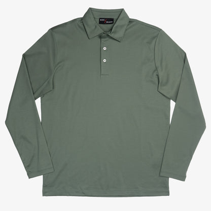 The JFK Long Sleeve Polo - Sage Green