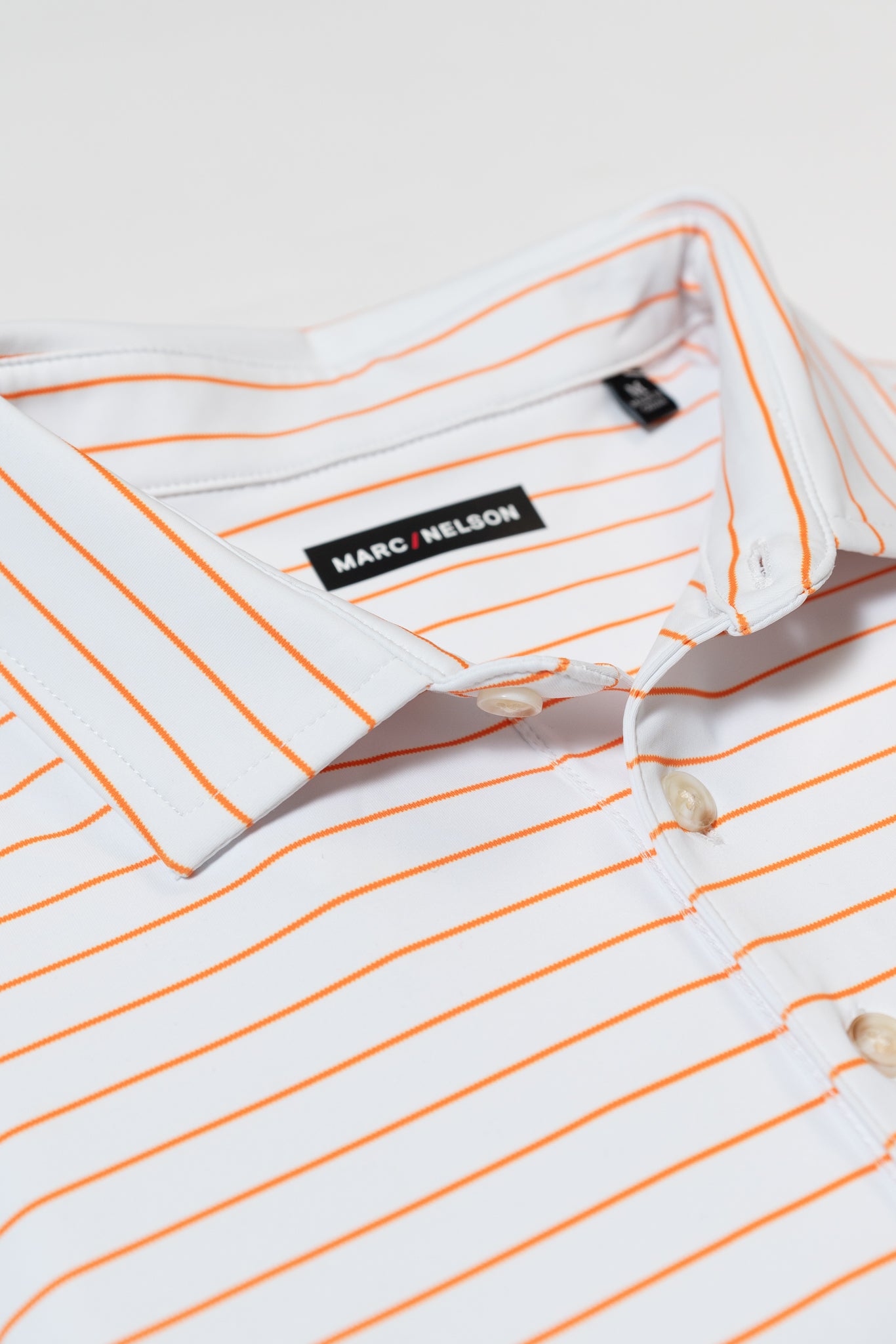 White with Orange Stripe Golf Polo