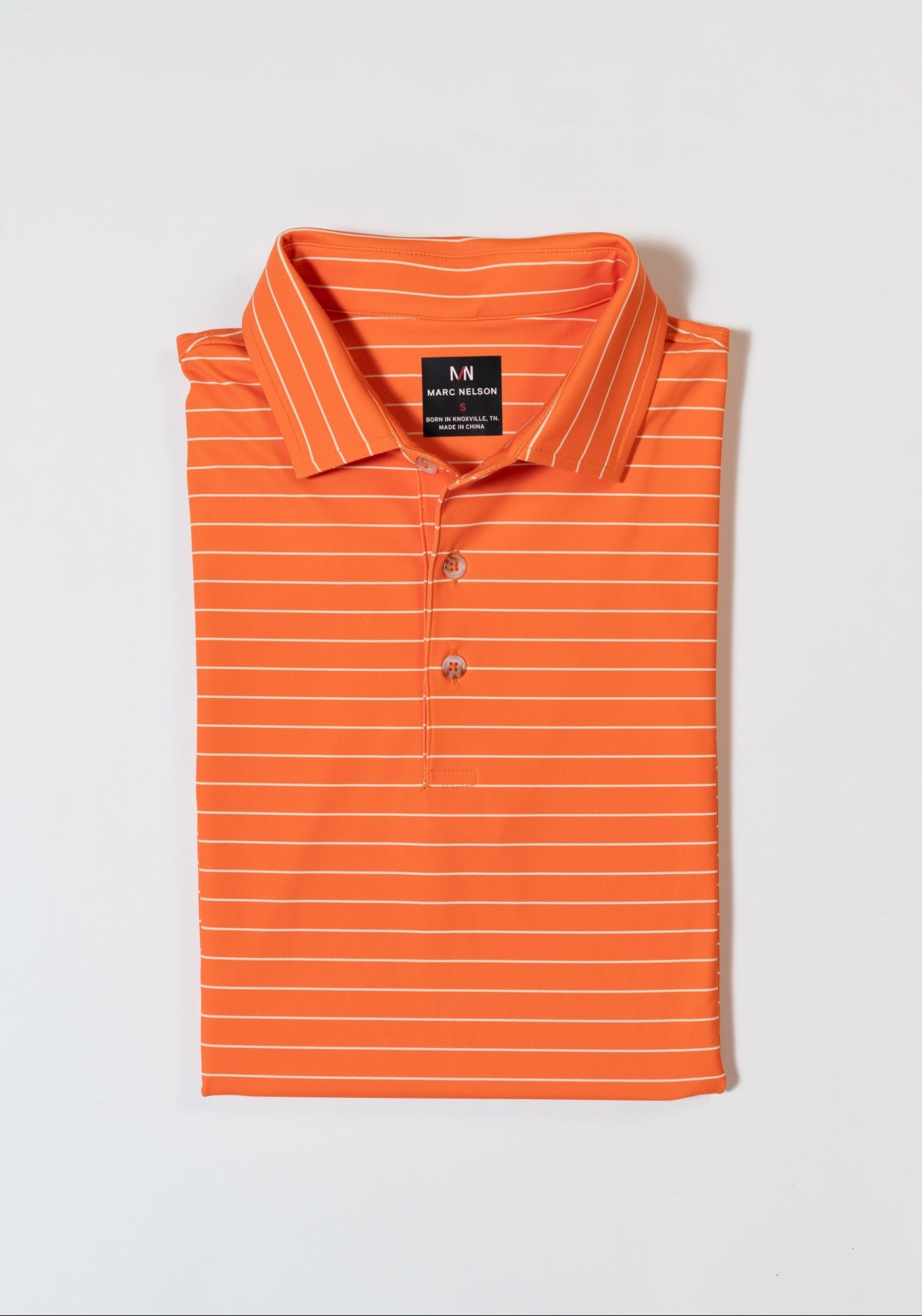 Orange with White Stripe Golf Polo