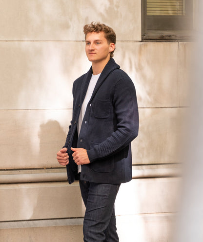 The Freddy Shawl Cardigan Navy
