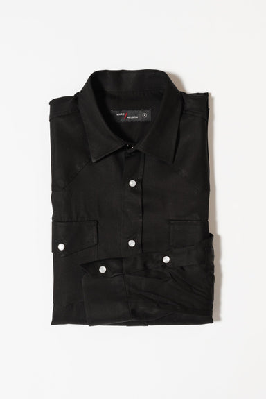 black pearl snap dress shirt Axel's Roper Western Snap Shirt In Nero, Nero / XL main image 1