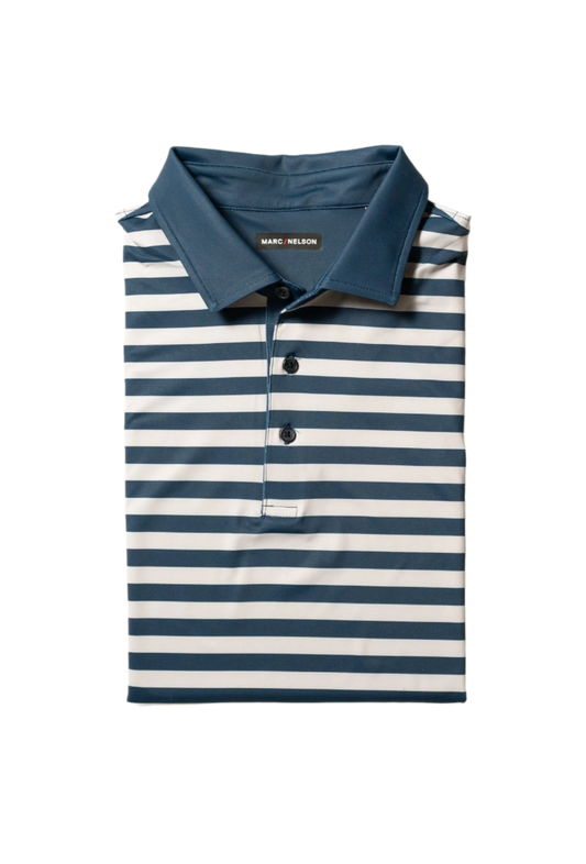 Navy and Gray Stripe Golf Polo