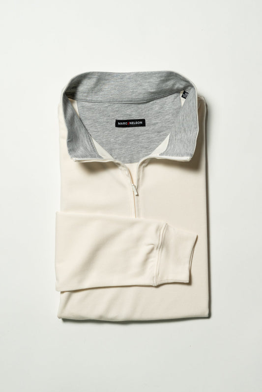 Ivory Pique Classic Quarter Zip