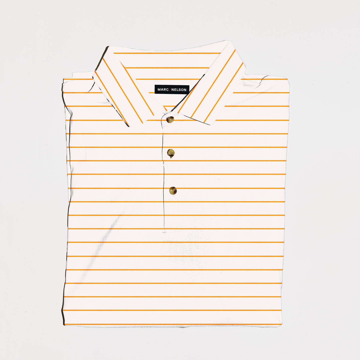 White with Orange Stripe Golf Polo