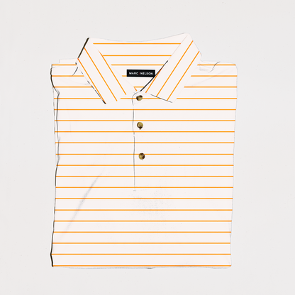 White with Orange Stripe Golf Polo